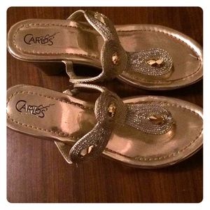 Carlos White Gold Wedges